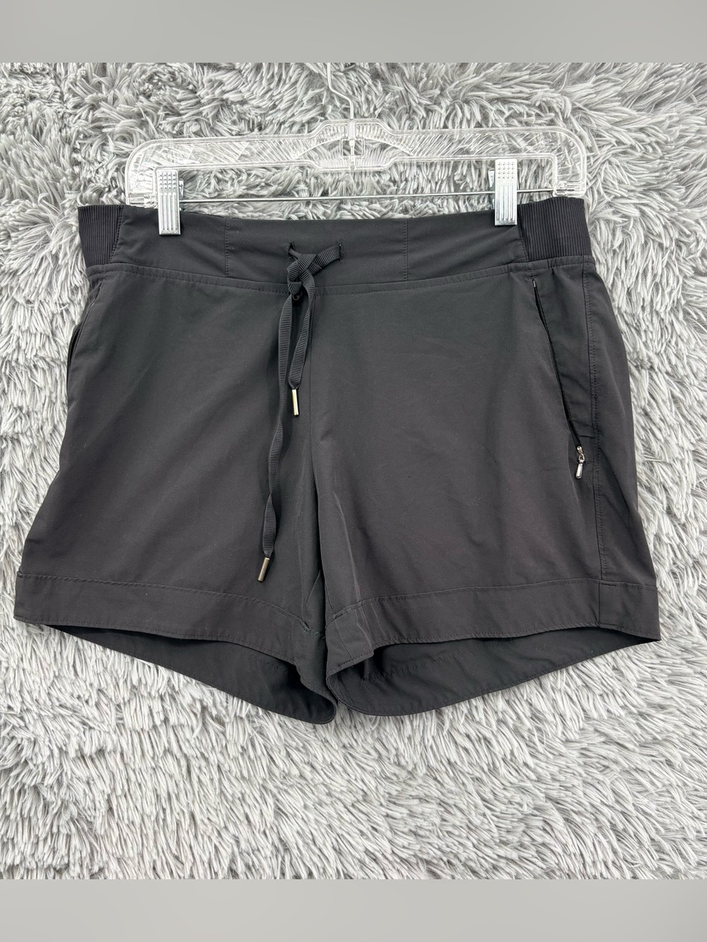 Calia Journey Shorts Womens Medium Woven Drawstring Waist Pockets Dark Gray